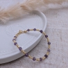 Armband Wintermagie - Edelsteinarmband Amethyst und Goldperlen