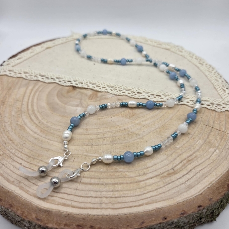 Brillenkette mit Süßwasserperlen & Edelsteinen - Glasses Chain