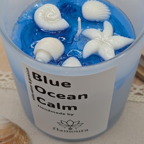 Duftkerze aus Sojawachs – Blue Ocean Calm – handgegossen