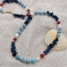 Halskette – Edelsteinkette mit Türkis, Chalcedon & Süßwasserperle