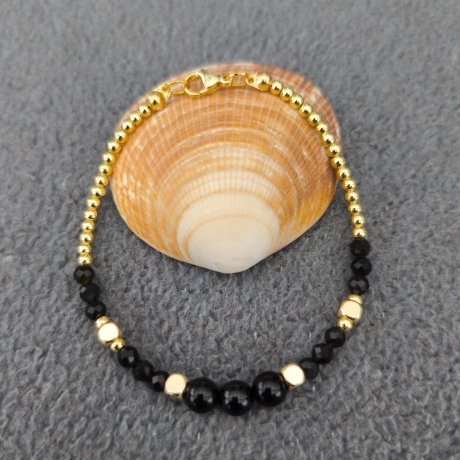Obsidian Armband Seelenspiegel – Schwarzer Edelstein Schmuck Gold