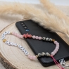 Handykette fürs Handgelenk – Rosenquarz, Dalmatiner-Jaspis