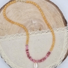 Halskette Seelenstrand – Chalcedon & Muschel Halskette rosa gelb