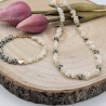 Armband - Edelstein Schmuck - Dalmatiner Jaspis und Muschelstein