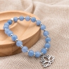 Rosenquarz Armband | Edelsteinarmband mit Lotus | Geschenk Frauen