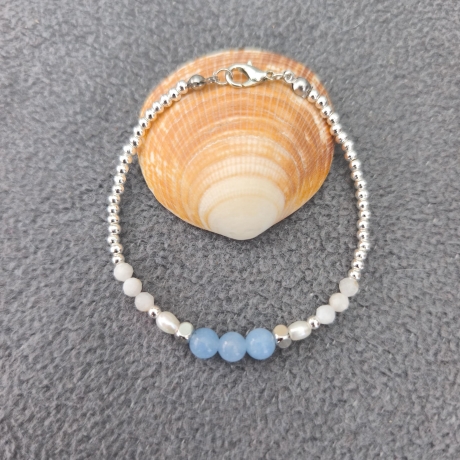 Aquamarin Armband Mond – Edelsteinarmband für Damen - Schmuck