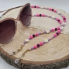 Brillenkette – Süßwasserperlen Chalcedon Lavastein, Glasses Chain