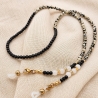 Brillenkette Obsidian Dalmatiner Jaspis | Sonnenbrillenkette