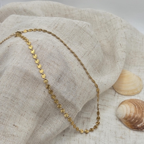 Zarte Plättchen Halskette Gold oder Silber | Layering Kette