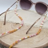 Brillenkette Boho – Rosenquarz & Chalcedon | Glasses Chain Sommer