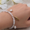 Armband | Fisch | Süßwasserperlen | weißer Jade | Silber | Gold