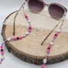 Brillenkette – Süßwasserperlen Chalcedon Lavastein, Glasses Chain