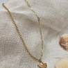 Halskette in Gold oder Silber Halbe Sonne, Edelstahl Gliederkette