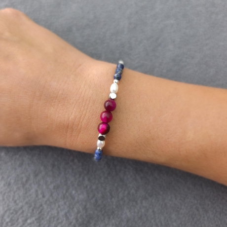 Rotes Tigerauge Armband – Edelsteinarmband – Perlenarmband Damen