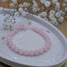 Armband Rosenquarz - Perlenarmband Edelstein Schmuck, verstellbar