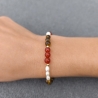 Armband – Karneol, Tigerauge & Süßwasserperlen – Perlenarmband