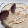 Brillenkette Boho – Rosenquarz & Chalcedon | Glasses Chain Sommer