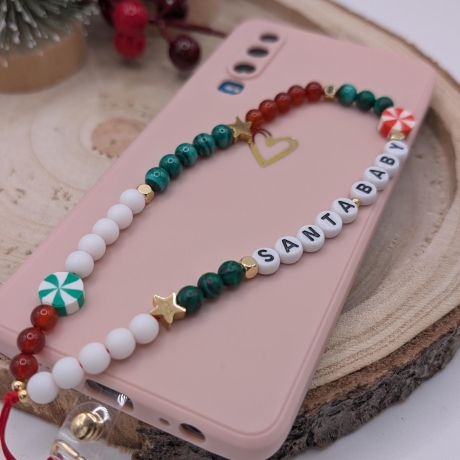 Handykette fürs Handgelenk – Phone Strap | Karneol & Malachit