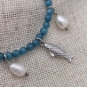 Armband | Fisch | Süßwasserperlen | blauer Apatit | gold & silber