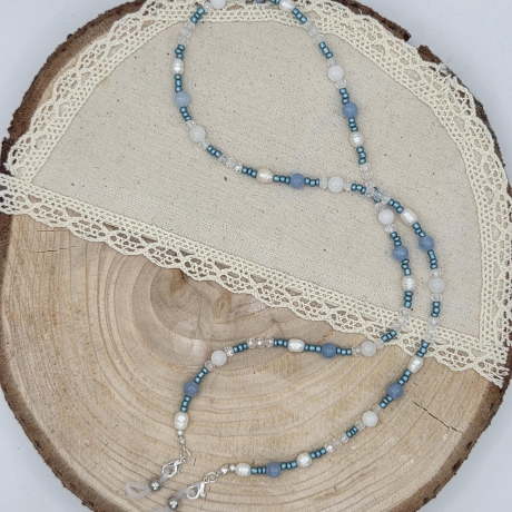 Brillenkette mit Süßwasserperlen & Edelsteinen - Glasses Chain