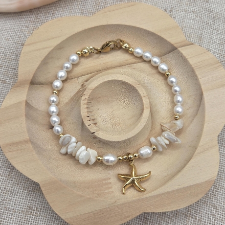 Perlenarmband Damen „Perlenmeer“ | Armband mit Süßwasserperlen