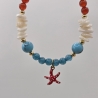 Armband mit Seestern | roter Achat | Apatit | Türkis | Perlen