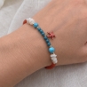Armband mit Seestern | roter Achat | Apatit | Türkis | Perlen
