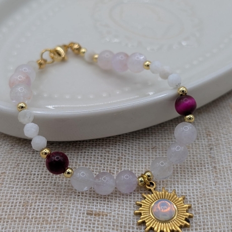 Armband Mondstein – Edelsteinarmband – Perlenarmband - Charm