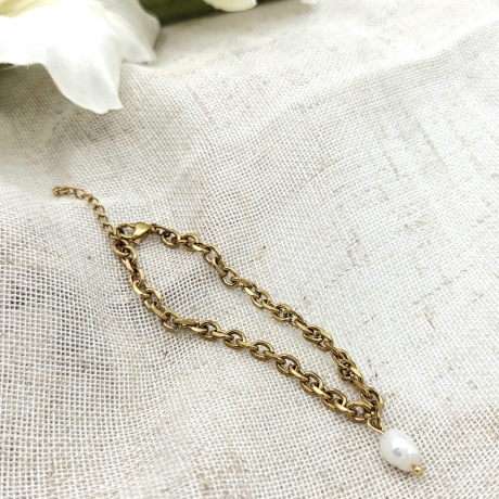 Armband Süßwasserperle Gold | Silber | Maritime Charms Armband