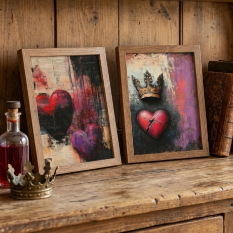 Dark Love Letters Mini Print Set - 4er Set Kunstdrucke 13x18 cm