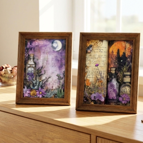 Magisches Kräuter Apotheke Postkarten Set - Elixier & Mond