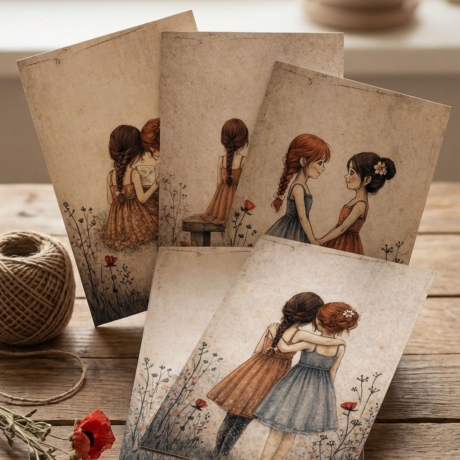 4er Mini Print Set – Beste Freundinnen & Schwestern - Freunde