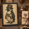 Steampunk Pinguin – Viktorianisches Tierportrait A4