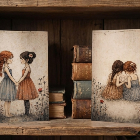 4er Mini Print Set – Beste Freundinnen & Schwestern - Freunde