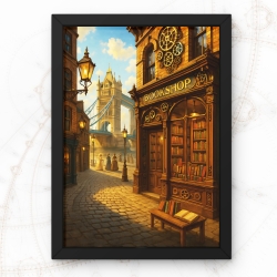 Steampunk London – Viktorianischer Buchladen A4