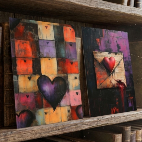 Dark Love Letters Mini Print Set - 4er Set Kunstdrucke 13x18 cm