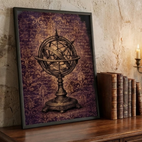 Armillarsphäre – Dark Academia Poster A4