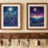 Mystisches 4er Mini Print Set 13x18 cm – Mond & Sternenhimmel 