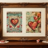 Vintage Love Letters Kunstkarten Set - 4er Set romantische Herz