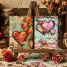 Vintage Love Letters Kunstkarten Set - 4er Set romantische Herz