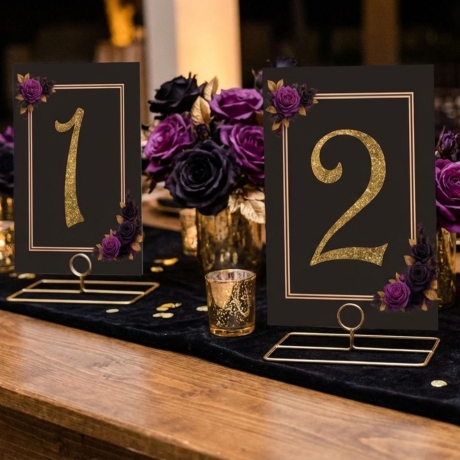 Tischnummern Hochzeit Set 1-20 |Dark Academia Hochzeitsdeko 