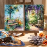 Garten Kunstkarten Set 4er Sommeridyll, Aquarell 