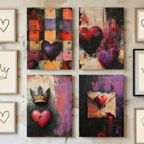 Dark Love Letters Mini Print Set - 4er Set Kunstdrucke 13x18 cm