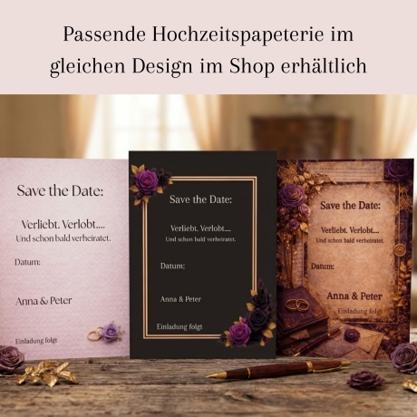 Tischnummern Hochzeit Vintage | Dark Academia | Sofort Download