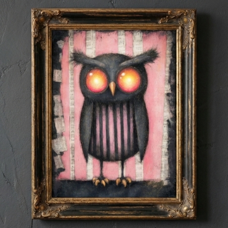 Spooky Animals Postkarten Set – Gothic Katze Eule Fledermaus