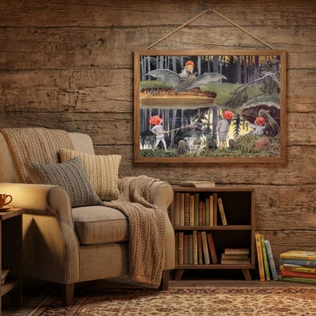 Waldkinder – Skandinavischer Kunstdruck A4