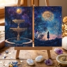 Mystisches 4er Mini Print Set 13x18 cm – Mond & Sternenhimmel 