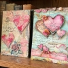 Vintage Love Letters Kunstkarten Set - 4er Set romantische Herz