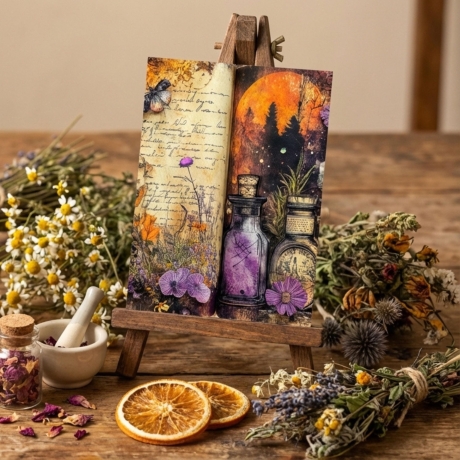 Magisches Kräuter Apotheke Postkarten Set - Elixier & Mond