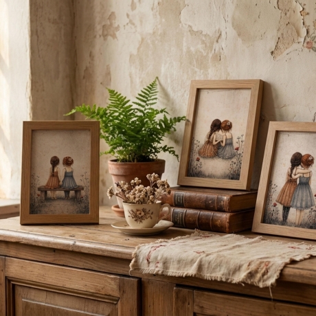 4er Mini Print Set – Beste Freundinnen & Schwestern - Freunde